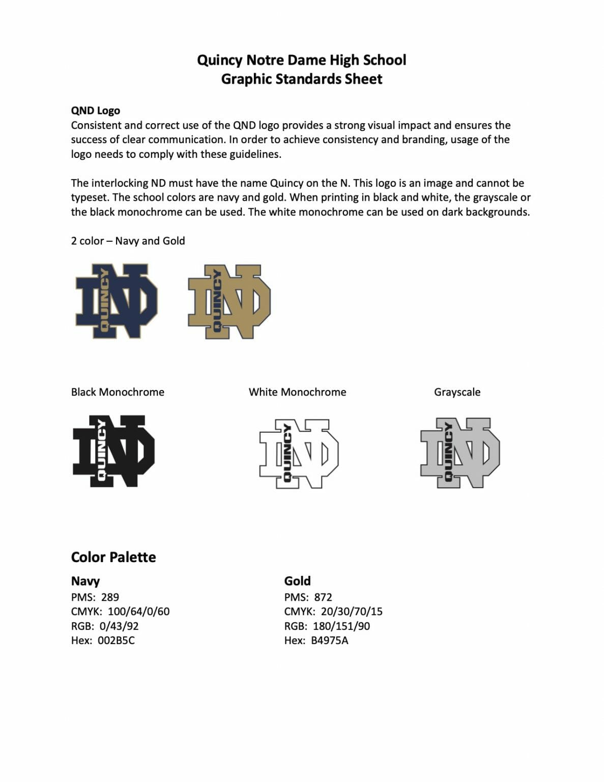 QND Graphic Standards Sheet