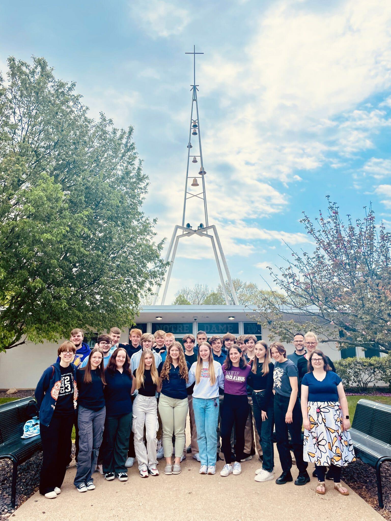 Visiting German students with their QND student hosts. Visiting German students with their QND student hosts.