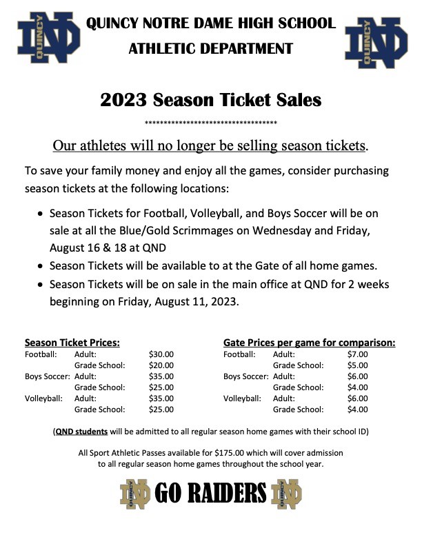2023 Season Ticket Sales Fall